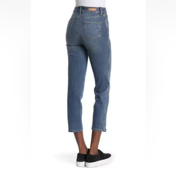 Sanctuary Jeans Modern Straight Crop High Rise Glitter Jeans - Picture 2 of 8